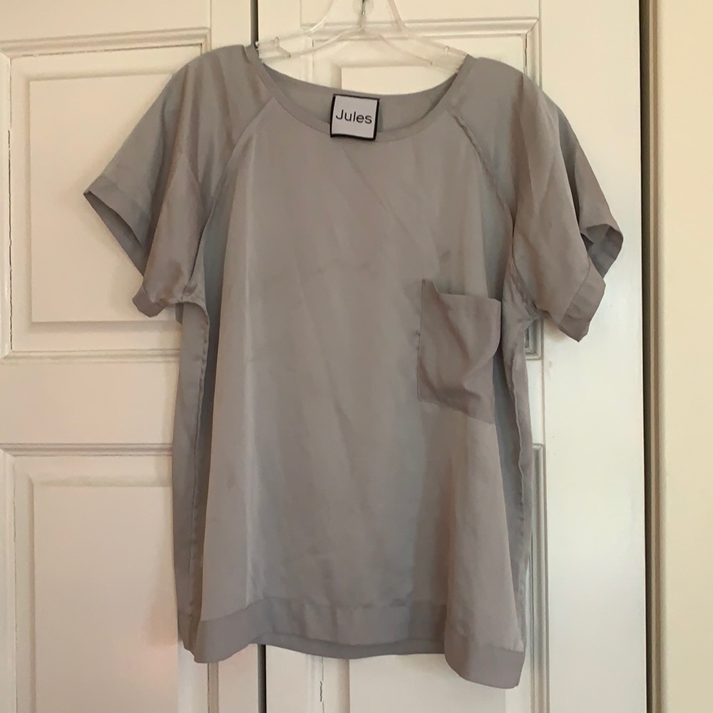 Cute Silver Satin Top - Jules
